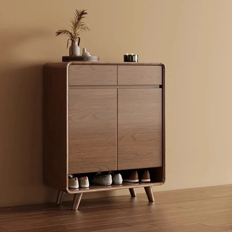 Zapatero Vintage moderno para entrada nórdica, Zapatero multiusos negro para pasillo, Archivadores de lujo para sala de estar, muebles para el hogar