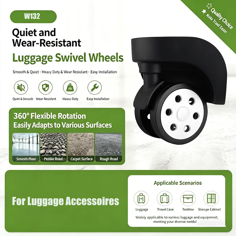 Professional Luggage Wheel Repair Kit Replacement Spinner Wheels For Suitcase Trolley Bag with Durable Material 360° Rotation