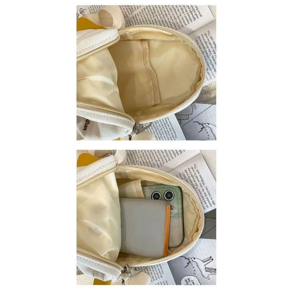 Simple Canvas Funny Chick Crossbody Bag Cartoon Korean Style Small Messenger Bag Minority Design Cute Handbag Gift