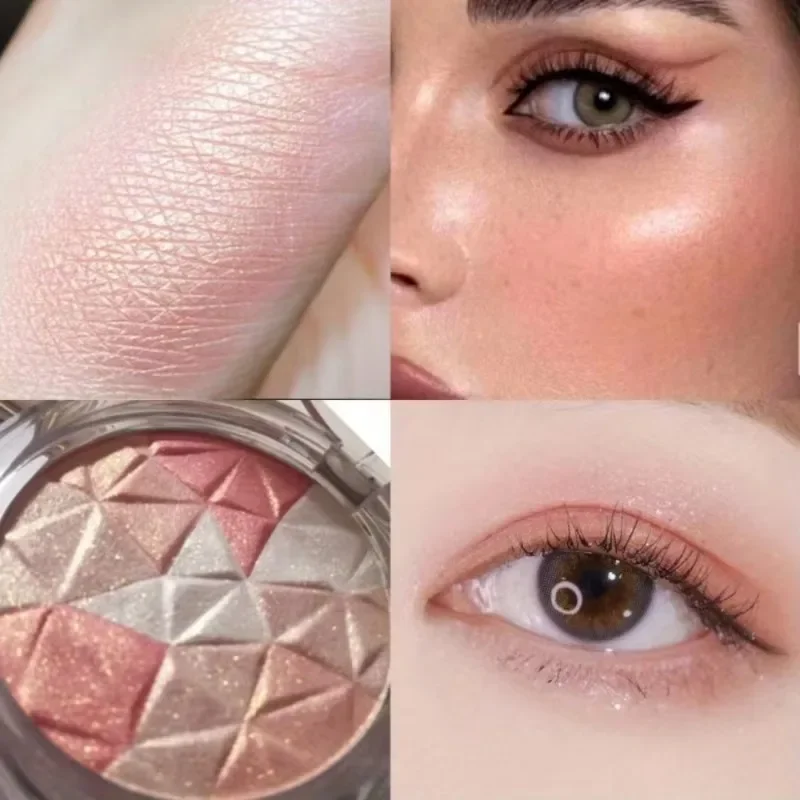 지속되는 쉬머 하이라이터 파우더 매트 진주 빛 글리터 브라이트 페이스 컨투어 팔레트 여성 화장품