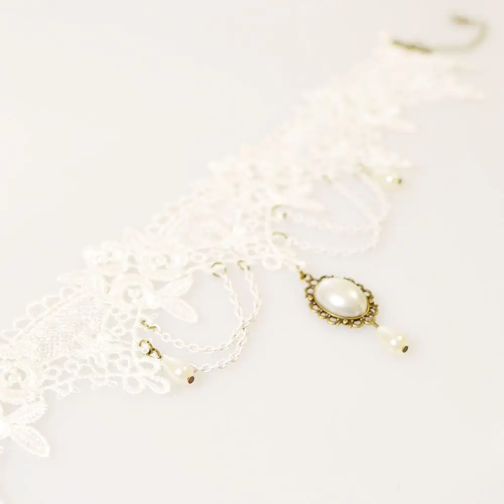 Fashion Retro Wedding Lace Bride Statement Women Choker Collar Bridal Necklace Jewelry