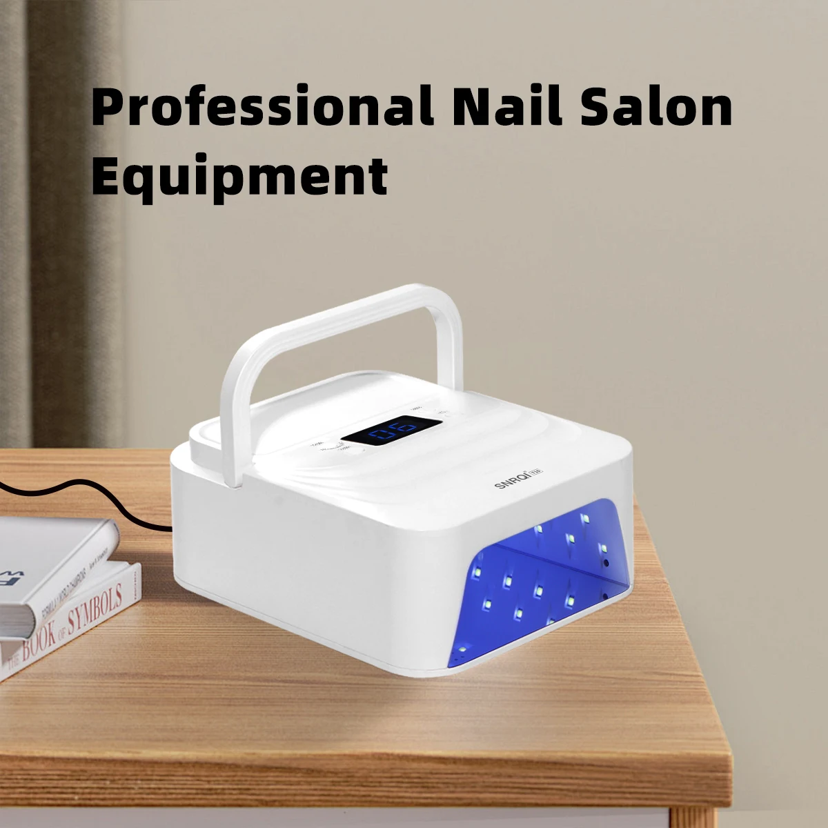 48W UV LED Nail Lamp for Gel Polish 48 LEDs Auto Sensor 3 Timer LCD Portable Handle Detachable Base Low Heat Mode Salon DIY
