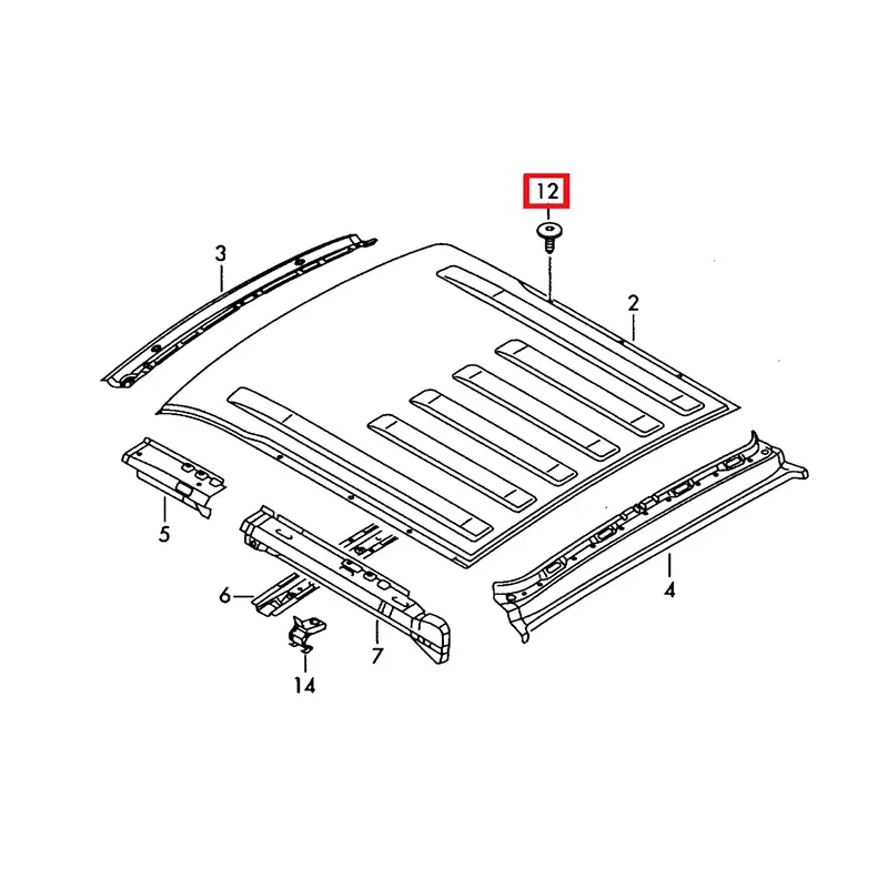 2X Positionierungsschrauben für Dachgepäckträgerlöcher WHT 006148   Für Vw Amarok Camper Multivan Transporter