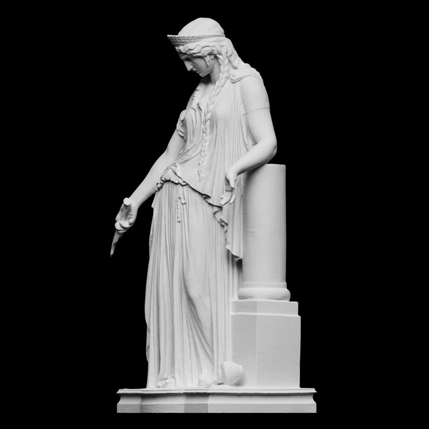 “Medea” sculpture, 3D printed resin material, hand-painted, plaster-like textured decoration (ships within 10 days).