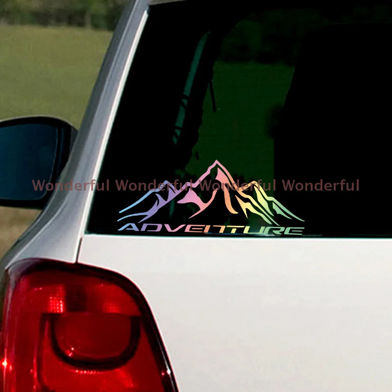 Mountain Adventurer Reflective Funny Vinyl Car Truck Motorcycle Decal Cross-Country Travel Vehicle Sticker