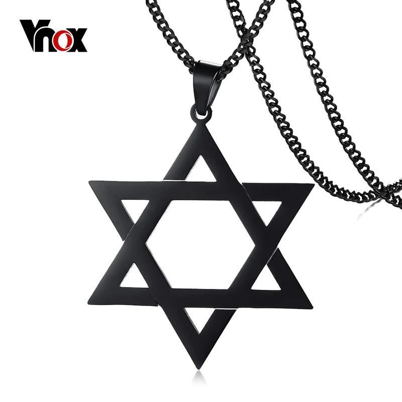 Vnox Megan Star of David Pendant Necklace for Men Male with 24