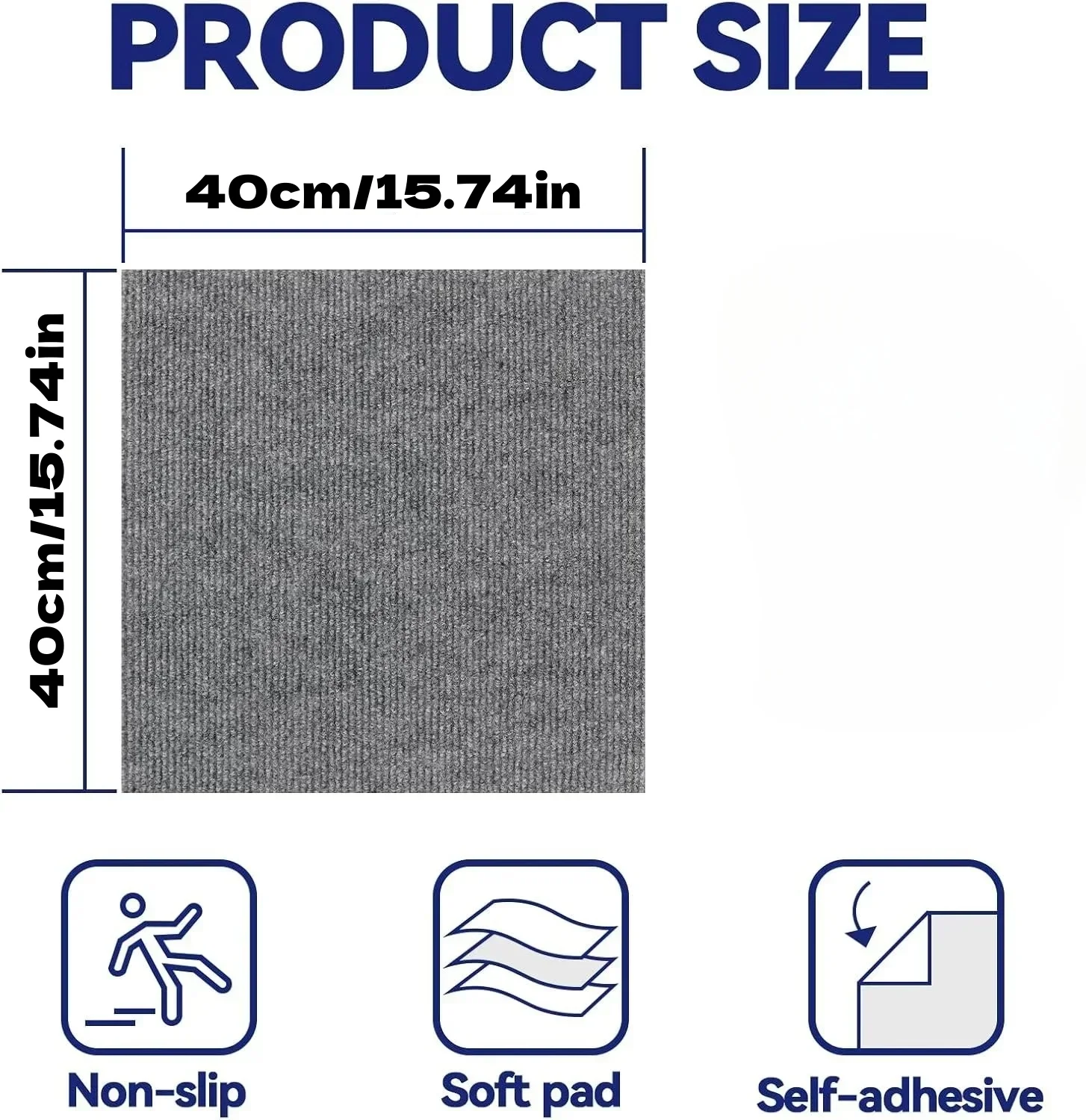 10pcs 40x40cm Self Adhesive Carpet Floor Sticker Square Rugs Peel and Stick Mat Flooring for Dining Room Bedroom Home Decor ﻿