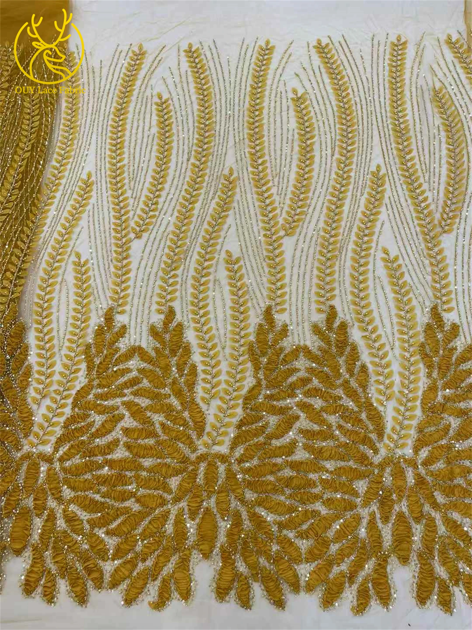 2025 فاخر اليد الأفريقية المطرزة الترتر مطرز الدانتيل جودة عالية أنيقة الفرنسية الترتر النسيج لفساتين الزفاف النسائية