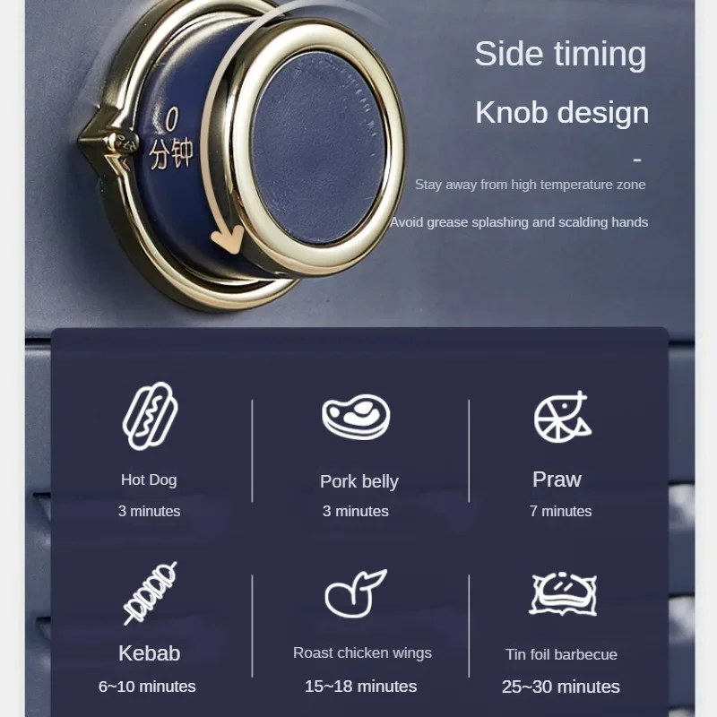 Forno Elétrico, Bandeja de cozimento elétrica, Churrasco, Churrasco Interno Multifuncional Doméstico, Cozinha Rotativa Automática