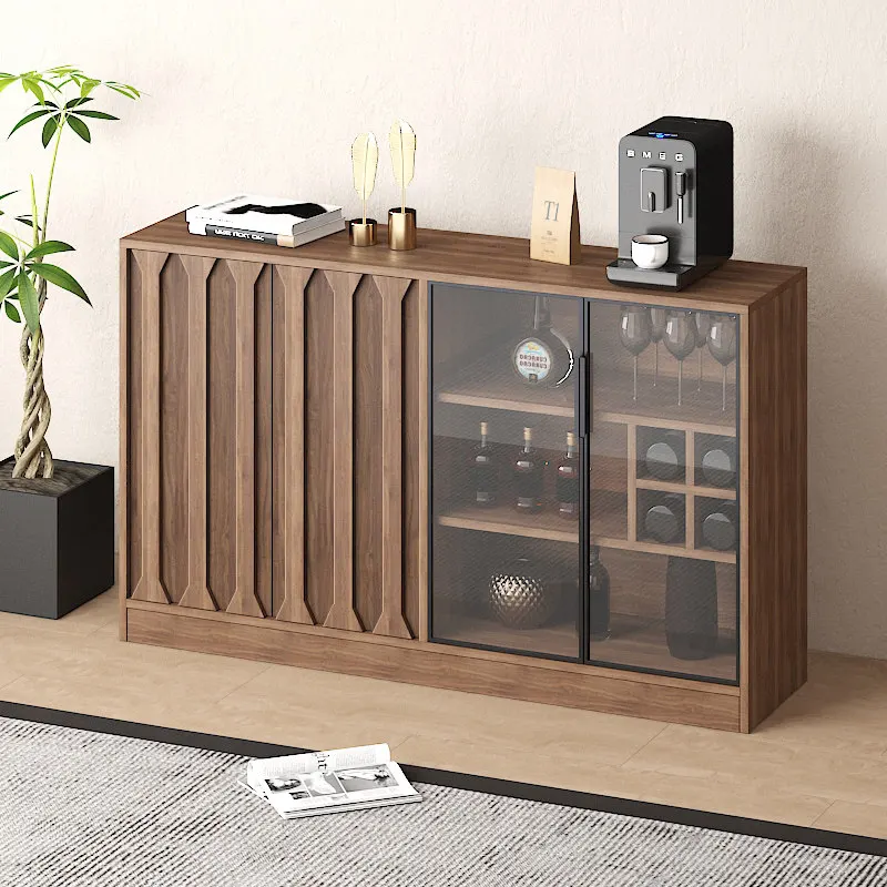 LMM solid wood small living room wall display cabinet floor-to-ceiling dining side cabinet integrated