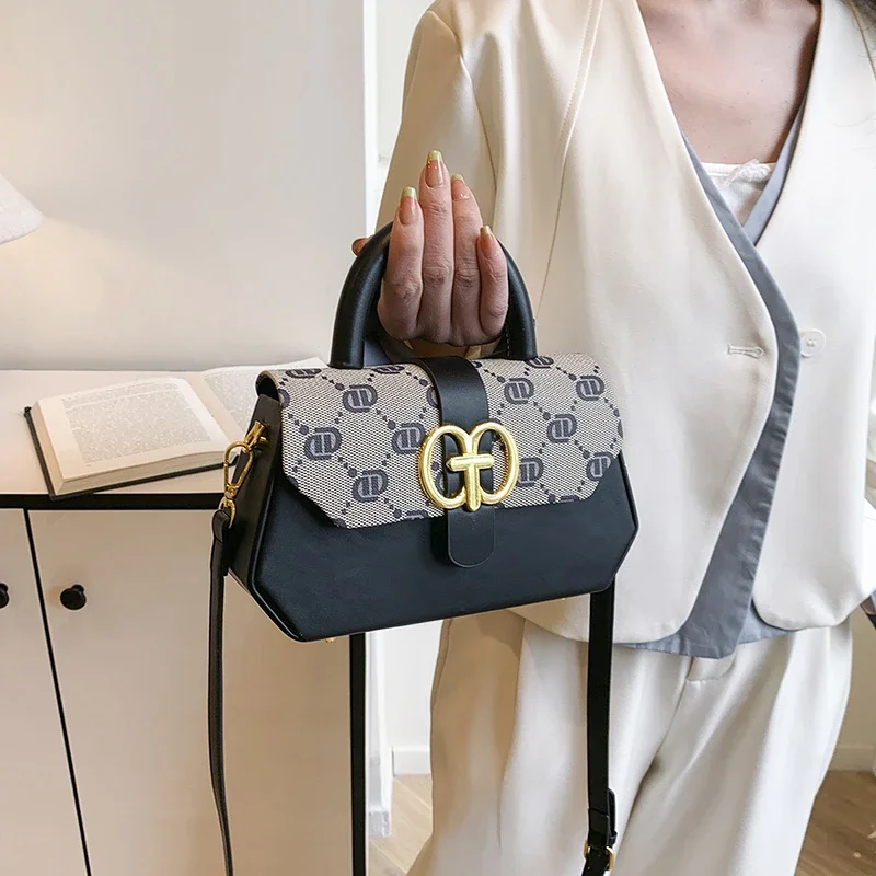 

Высококачественная минималистичная сумка-мессенджер для женщин для повседневного использования, однотонная, в винтажном стиле и логотипом