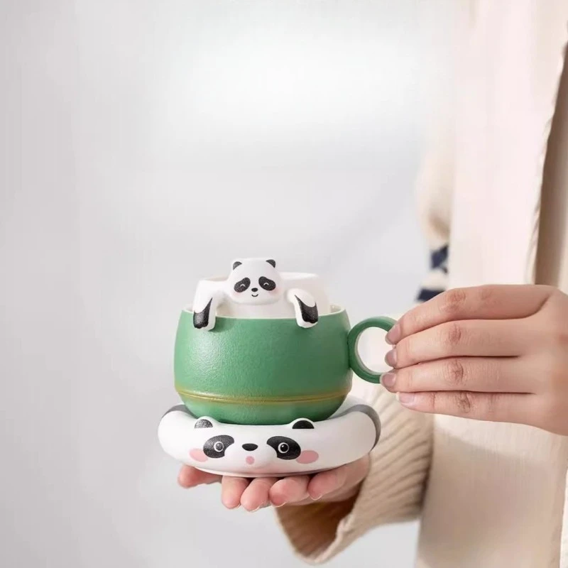 

LMM Creative Panda Tea Cup Tea Separation Cup Personal Ceramic Filter Water Cup