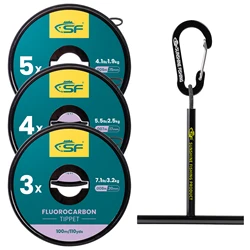 SF Clear Fluorocarbon Tippet Line con supporto pesca a mosca Tippet Leader trota 30M 75M 100M 0X 1X 2X 3X 4X 5X 6X 7X