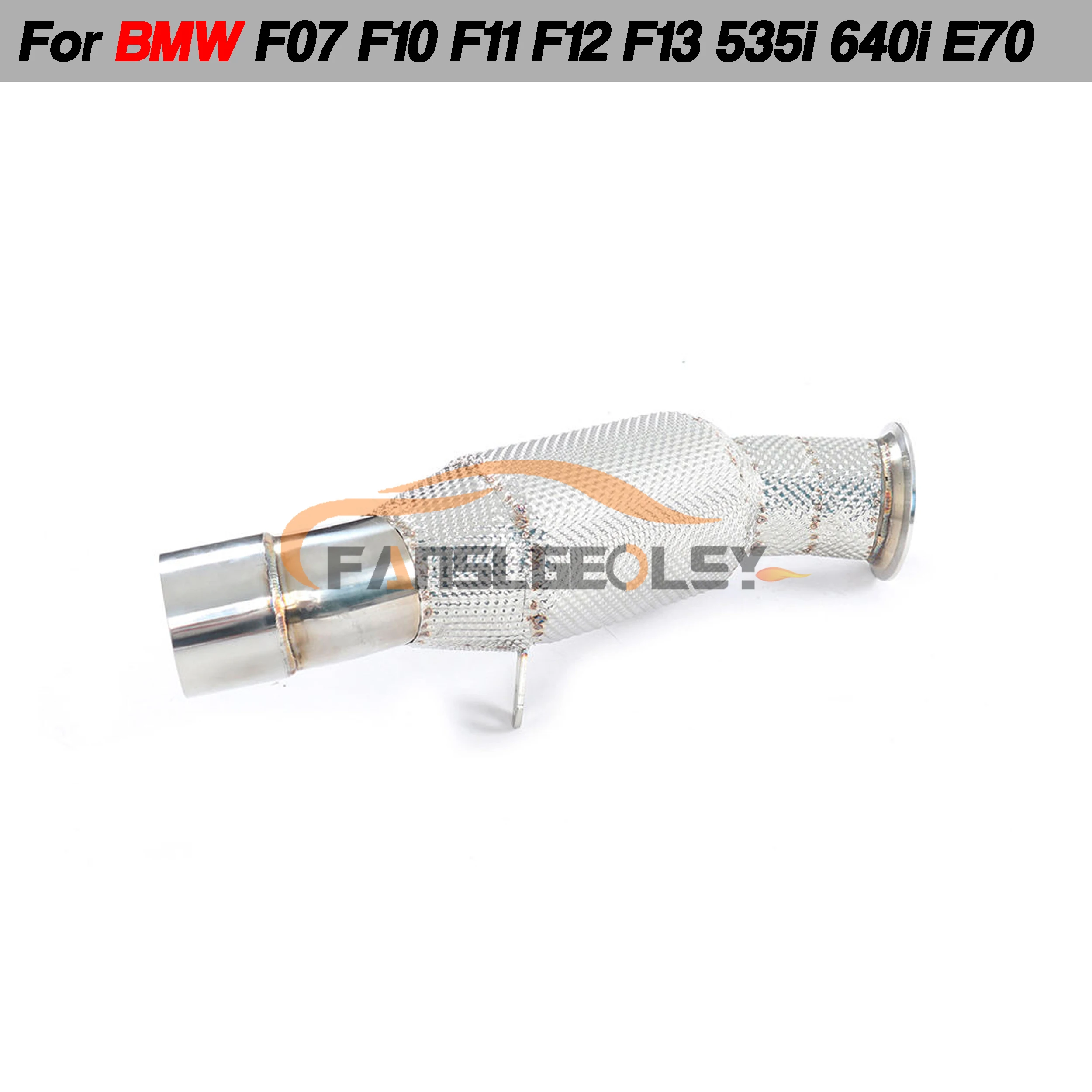 For BMW 535i 640i X5 X6 Steel Downpipe Performance Exhaust System With Heat shield and catalytic converter Headers