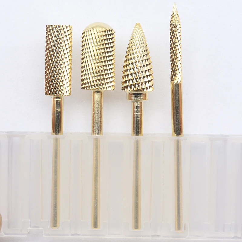 4pcs Kit Hot! Silver Pro Whole Carbide Nail Drill Bits Nail Art Electric Drill Machine Files Nail Art Tools cut and polish