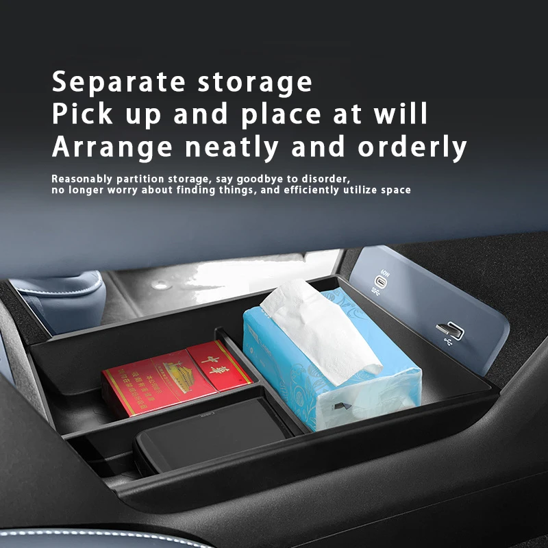 ل Lynk & Co 08 EM-P 2026 وحدة التحكم المركزية مسند الذراع صندوق تخزين درج منظم صندوق تخزين TPE تحت ملحقات وحدة التحكم المركزية #2