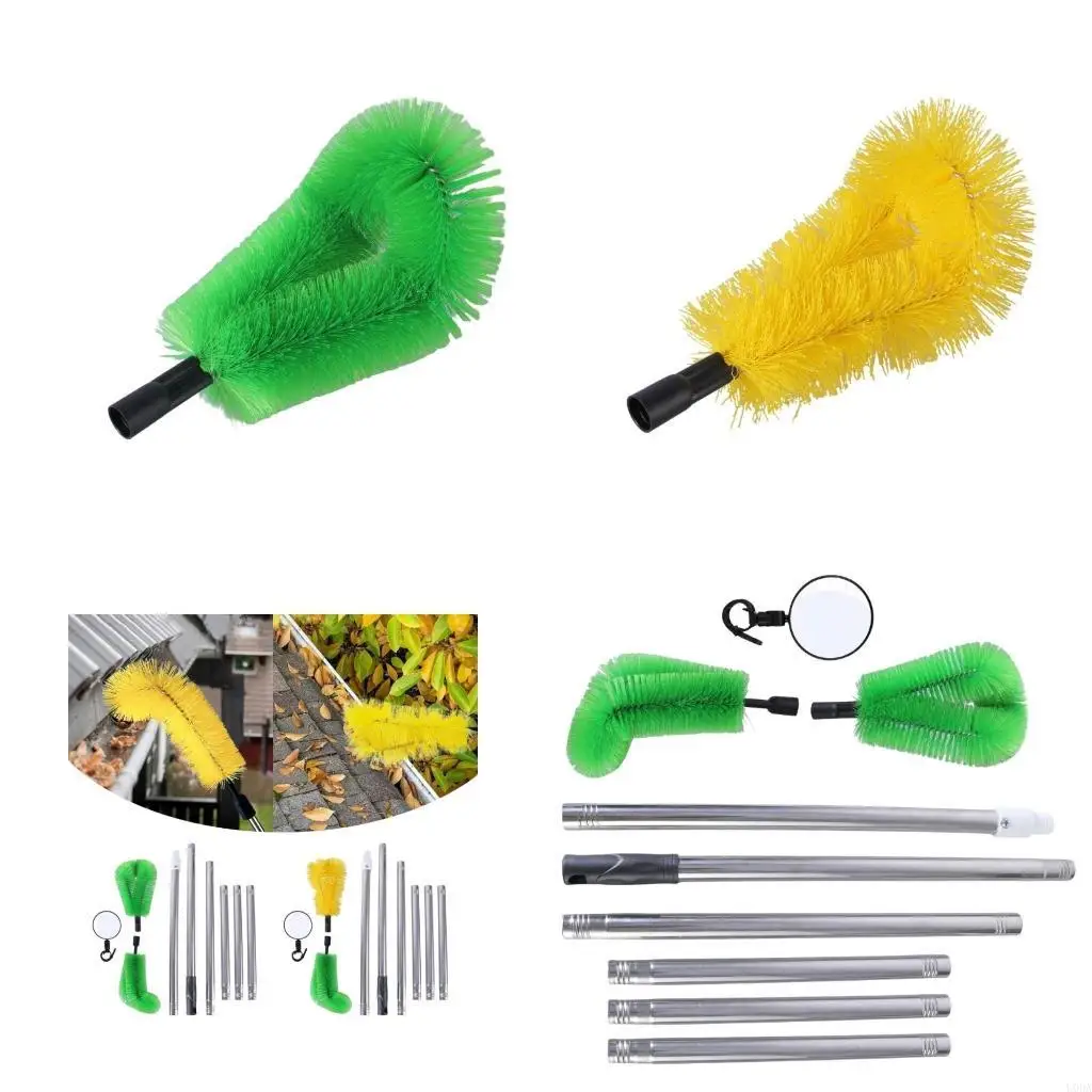 Gutter Cleaning Brush Telescopic Gutter Brush Extendable Pipe Gutter Clean Tool