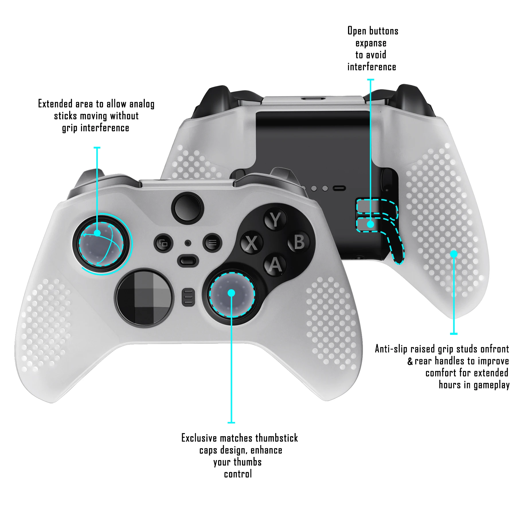 المتطرفة توهج في الظلام الأخضر لينة المضادة للانزلاق غطاء سيليكون جلود ل Xbox One النخبة تحكم سلسلة 2 و سلسلة 2 الأساسية