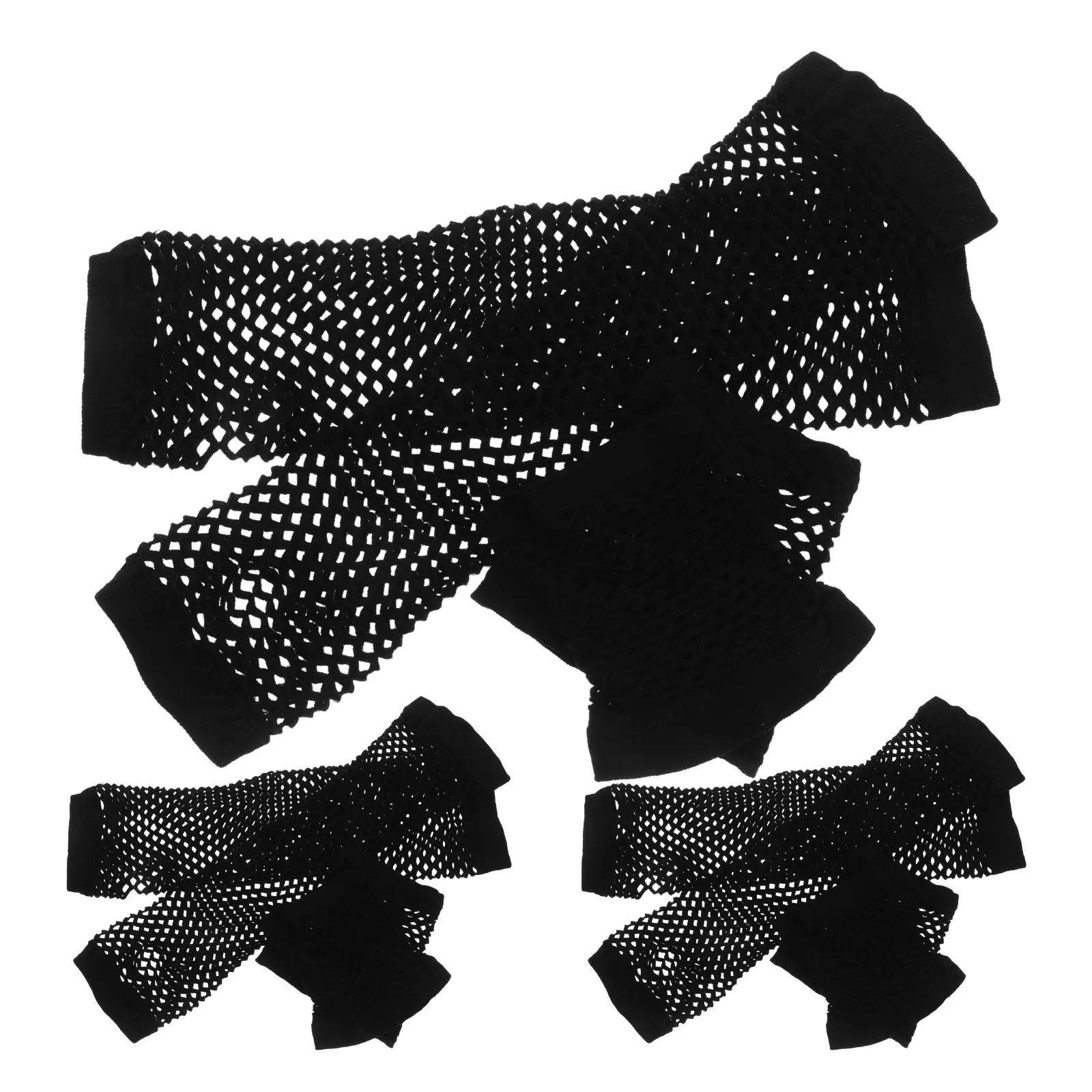 

6Pairs Black Fishnet Mesh Gloves Hollowed Design Breathable Costume Accessories Masquerade Steampunk Party Cosplay Supply Women