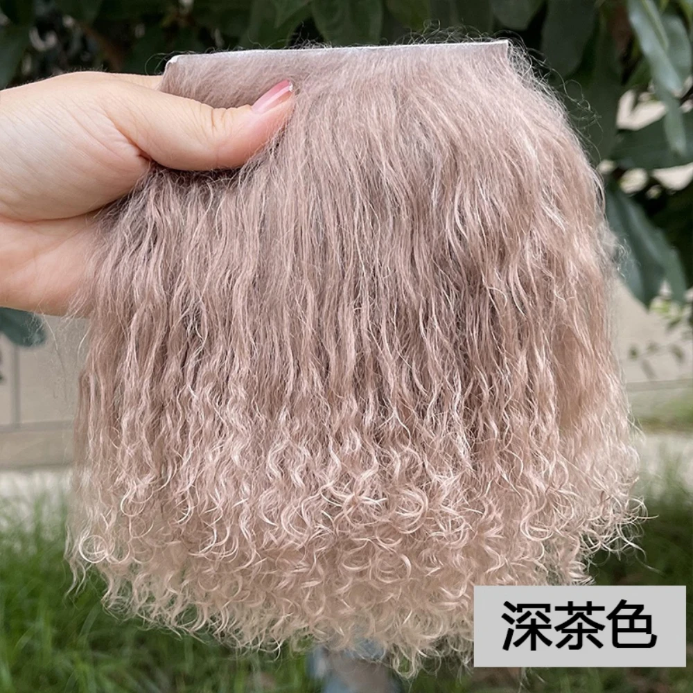 Natural tibet lamb fur long curved fur DIY scarf Soldier Monster Gao Ke Er Meijie Pig Wig bjd Straight Hair