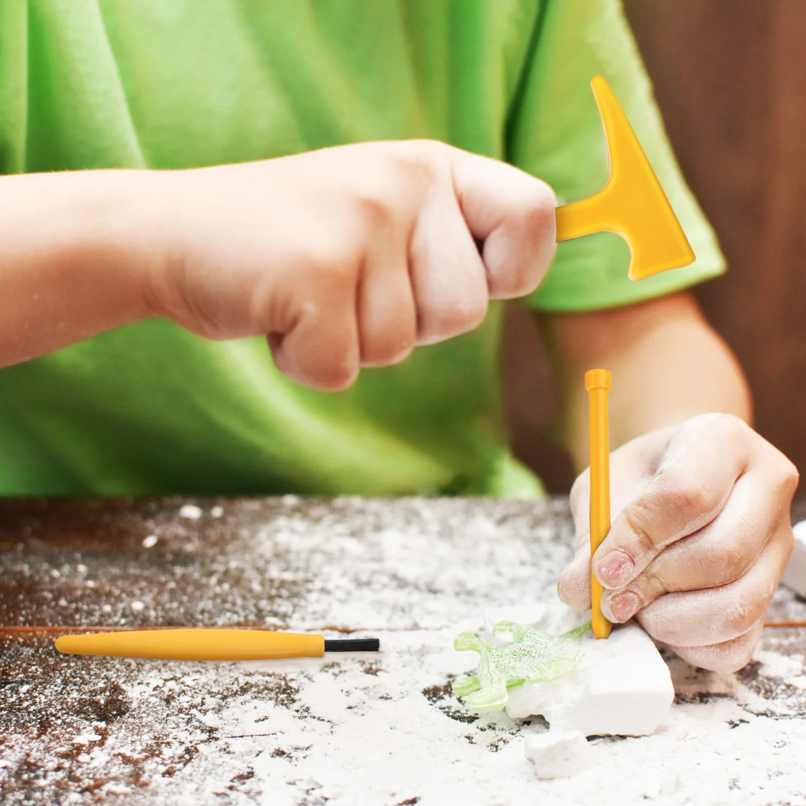 1 conjunto de ferramentas de escavação para crianças, bordas suaves, leve, cores brilhantes, kit de escavação de dinossauro, ferramenta de escavação arqueológica, construção