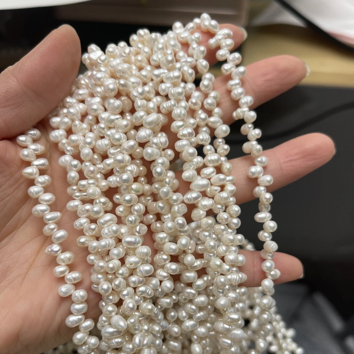 4-5mm Wheat-ear Shape 100% Natural Freshwater Pearl Loose Beads Strand for DIY Jewelry Making Necklaces Bracelets Accessories