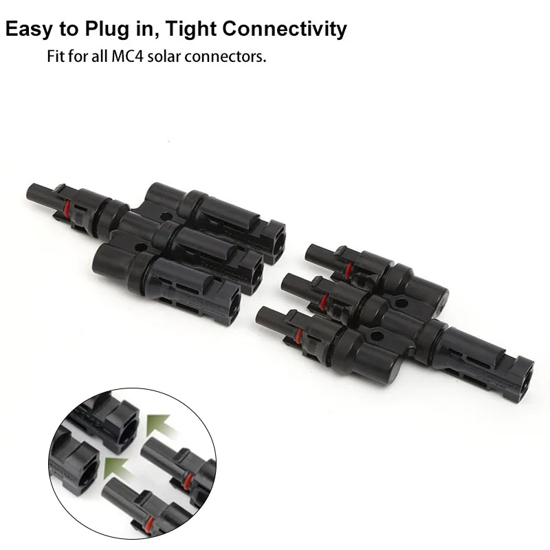 Solar branch connector Pair of IP67 waterproof T2 T3 T4 T5 T6 connectors for parallel connection between solar panels