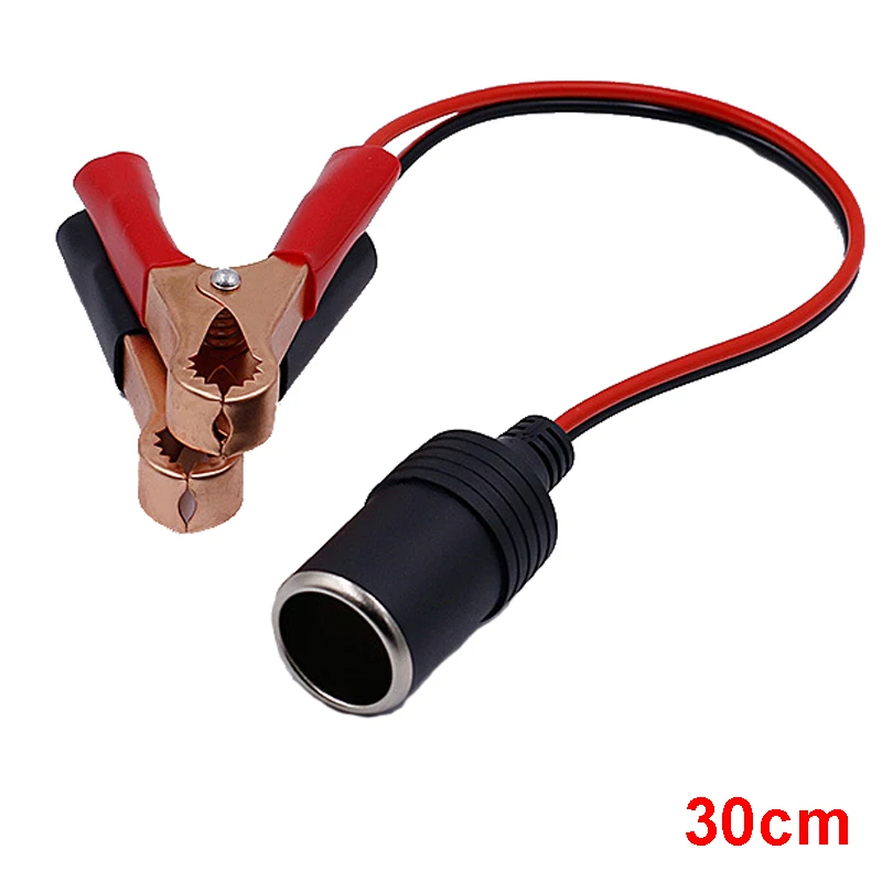 

30cm Car Cigarette Lighter Socket 12V Portable Power Plug Adapter Crocodile Clip Auto Cigarette Lighter Socket Car Accessories