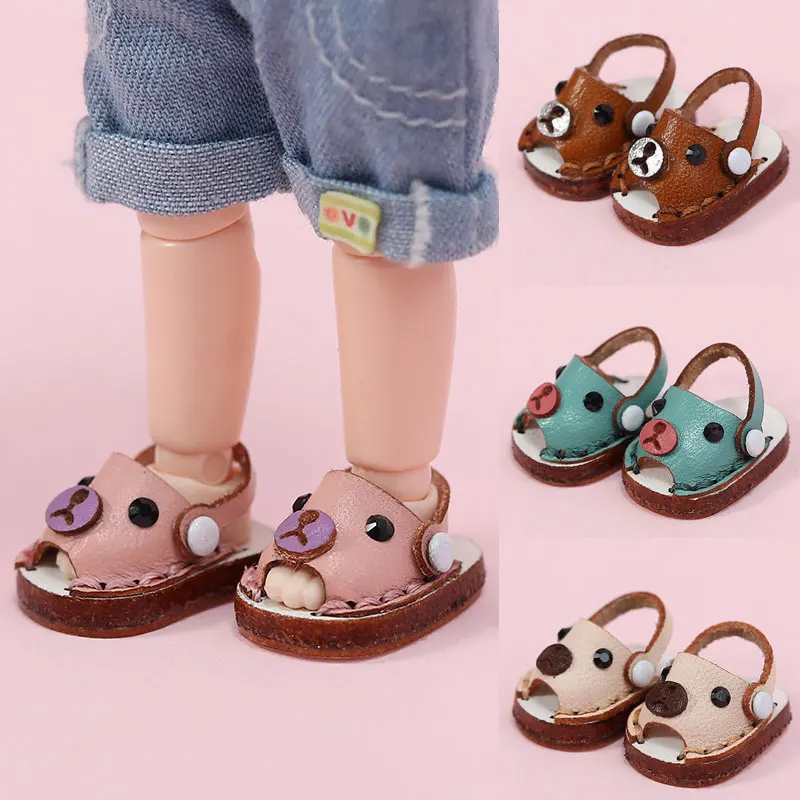 New Ob11 Shoes Cute Bear Slippers Fashion Sandals for Obitsu11 GSC Body, Holala, YMY, DDF, Molly 1/12BJD Doll Accessories Toy