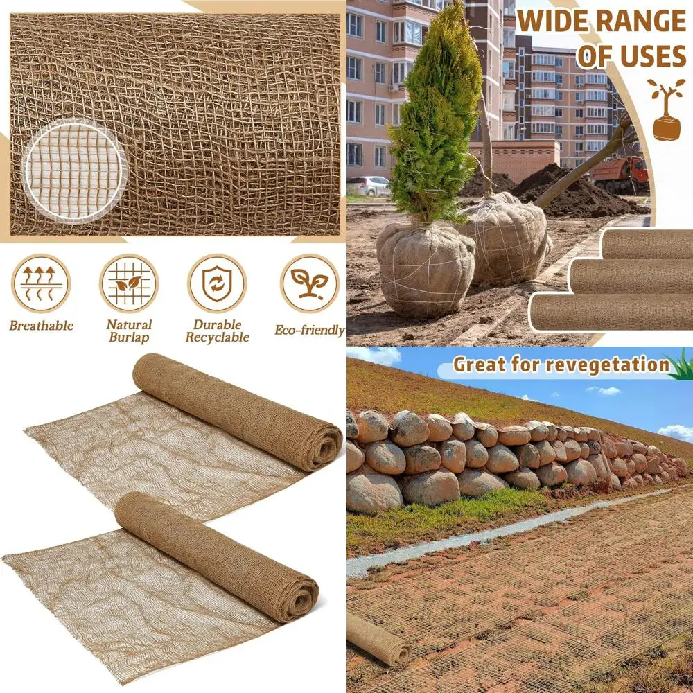 

Комплект из 2-х рулонов мешковинной ткани для защиты от эрозии 48 x 60 футов, для защиты почвы и подкладки для кашпо