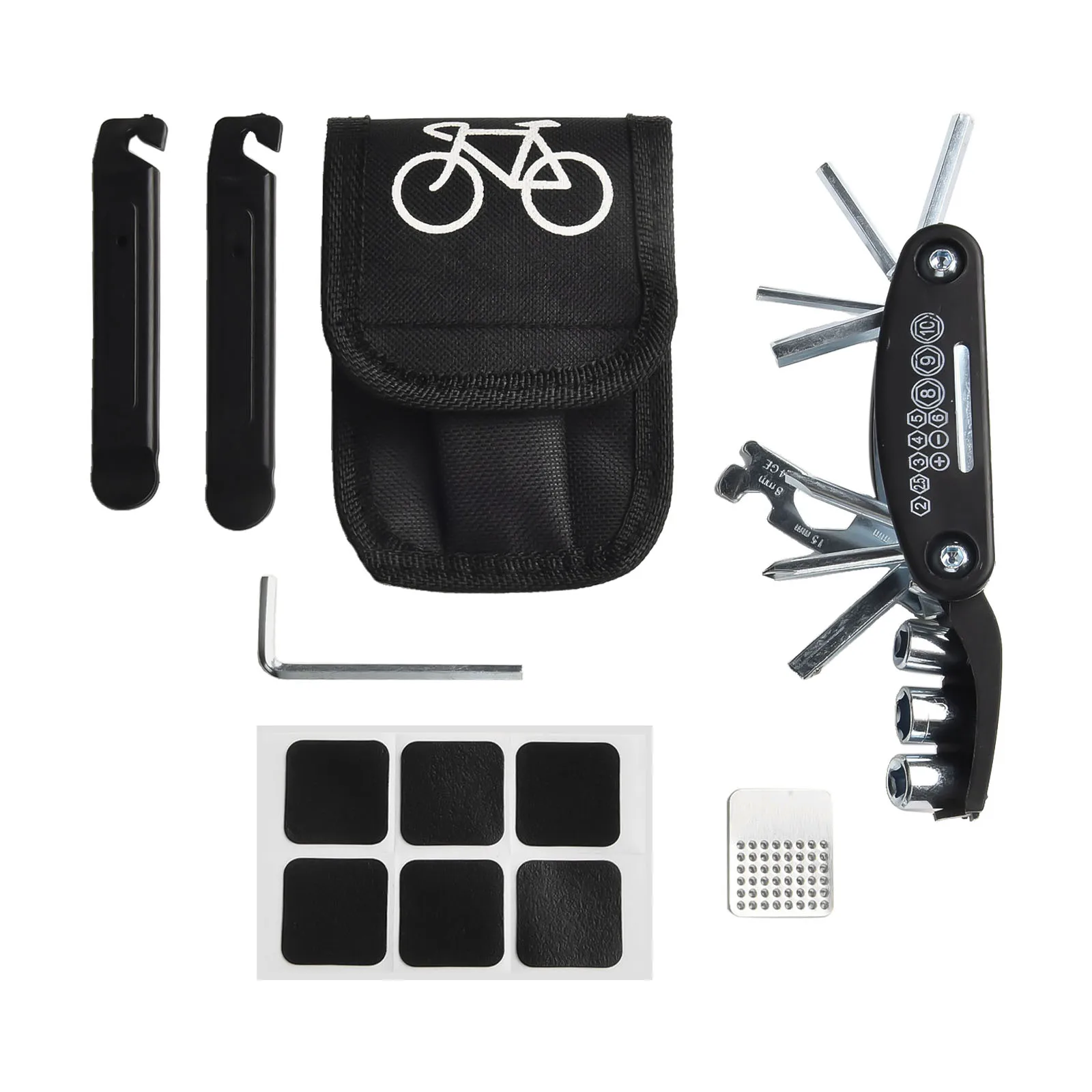 1pc Tool Kit Bicycle Repair Tools Kit Pump Tire Patch Multi-Functional Wrench Bike Tool 220x100x80mm Bicycle Accessories