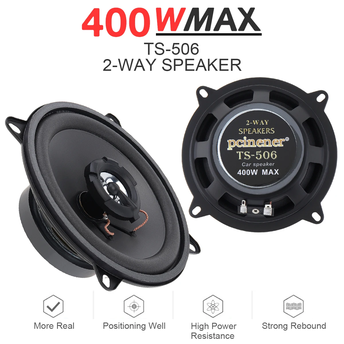 5 Inch 400W 2-Way Subwoofer Car Speakers Universal Vehicle Door Auto Audio Music Stereo Full Range Frequency HIFI Speakers