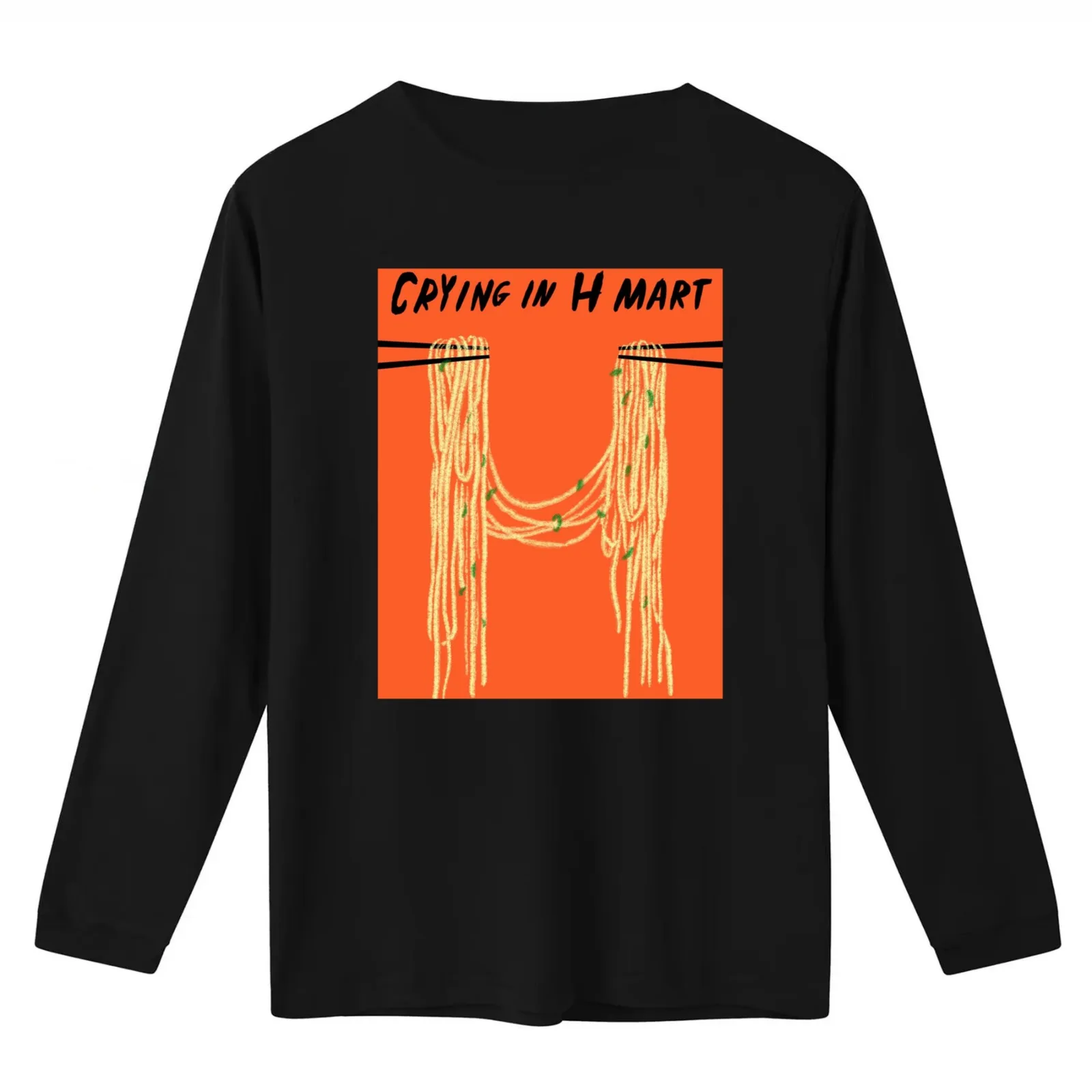 Crying In H Mart Noodles T-Shirt Summer Casual Cotton Tee Oversized Streetwear Tops Vintage Graphic Print Unisex Men Women