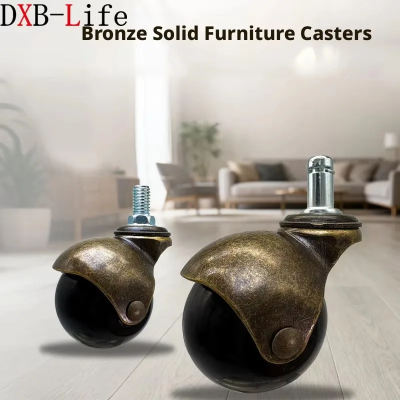 4 Pcs 1.5/2 Inch Caster Flat/Screw/Insert Universal Earth Wheel Office Chair Insert Rod Furniture Sand Roller Sofa Desk Table