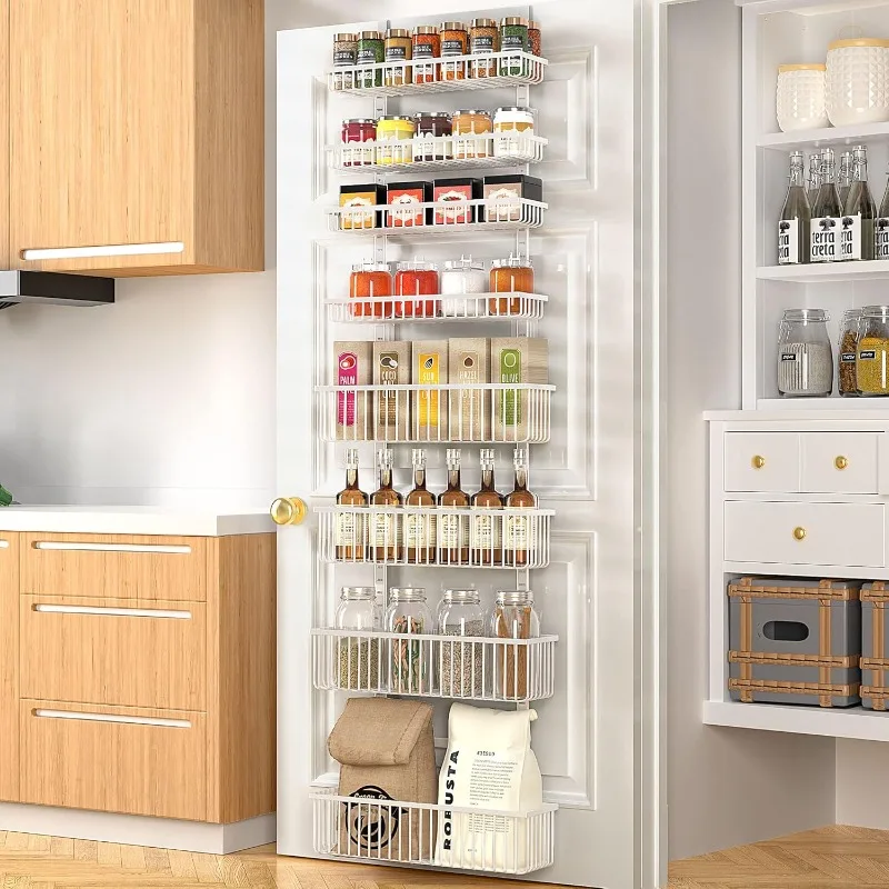 White Over The Door Pantry Organizer,  Seasoning Shelves, Laundry Room Organization, House and Kitchen Essentials