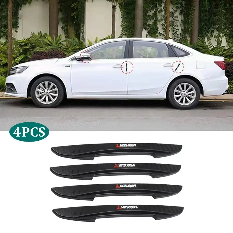 4PCS Car Door Strips Anti Scratch Sticker For Mitsubishi ASX Lancer Cordia Pajero Outlander Eclipse Galant Mirage Colt