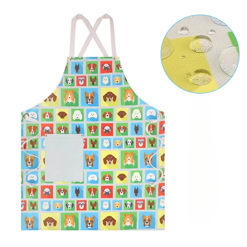 

Apron Cute Japanese Simple Soft Cute Healing Pet Work Home Waterproof Back Cross