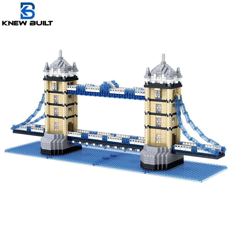 Twin Bridges Famous London Tower Micro Mini Building Blocks Adult Crafted Replicas Leisure Entertainment Toy Construction Bricks