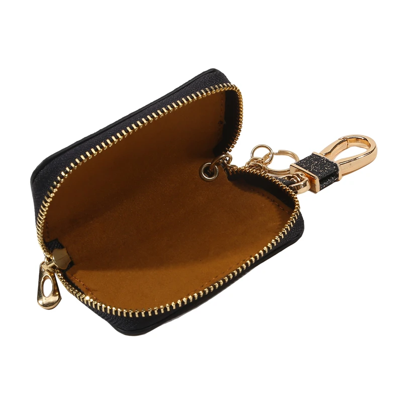 PU Key Pouch Zipper Key Holder Organizer Car Key Bag Wallet Keychain Fashion Simple Key Case Bag Men Women Car Key Protect Cover
