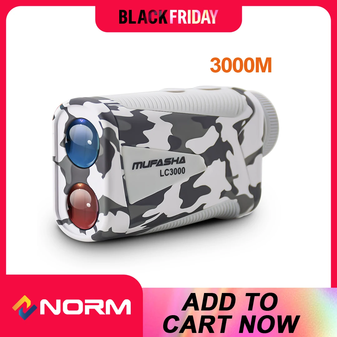 MUFASHA-High Accuracy Laser Rangefinder, Angle Measurement, Height Measurement, 6X Magnification, Li-Ion Battery, 3000m