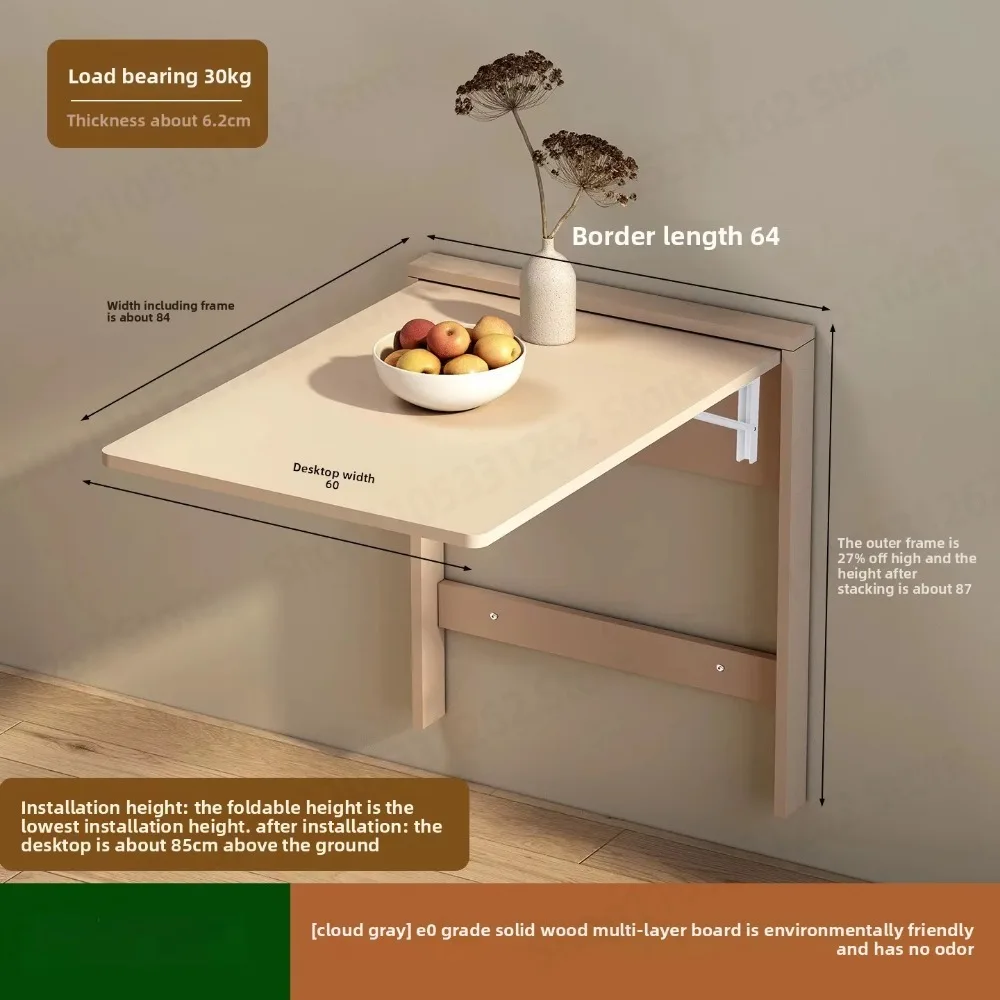 Multifunctional Wall Mount Folding Table, Hidden Desk Ultra Thin Storage Table For Small Home Study Makeup