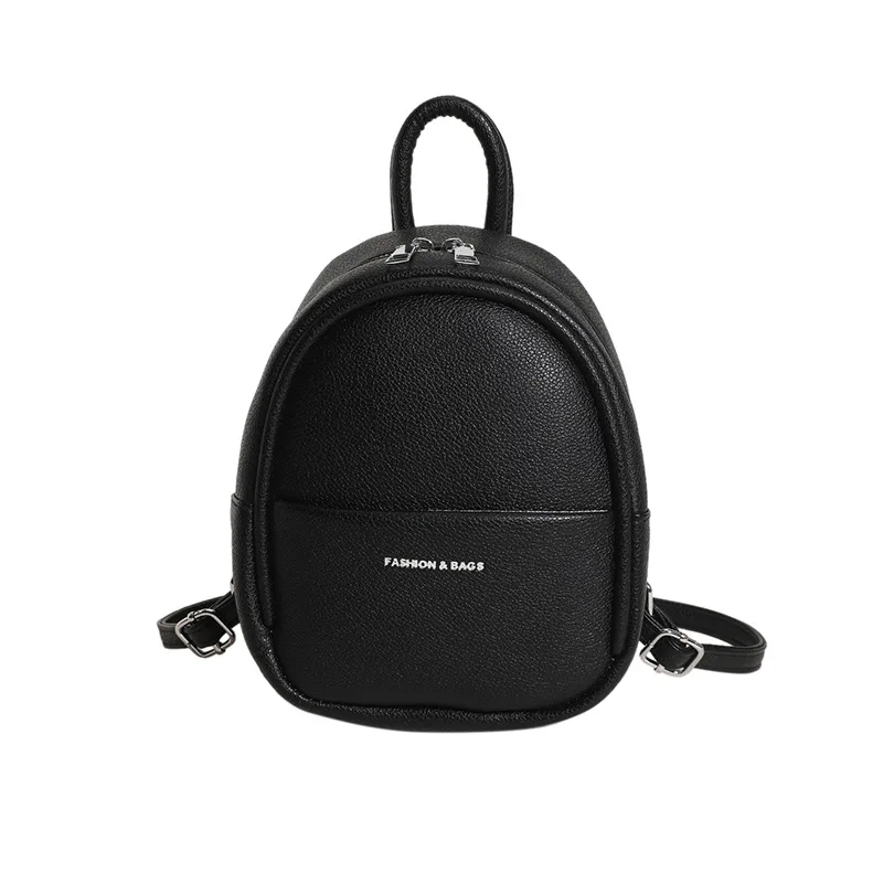 Mini Backpack For Women 2023 Fashion Blue Black Pu Leather Shoulder Bag For Teenage Girls Small Bagpack Student School Backpack