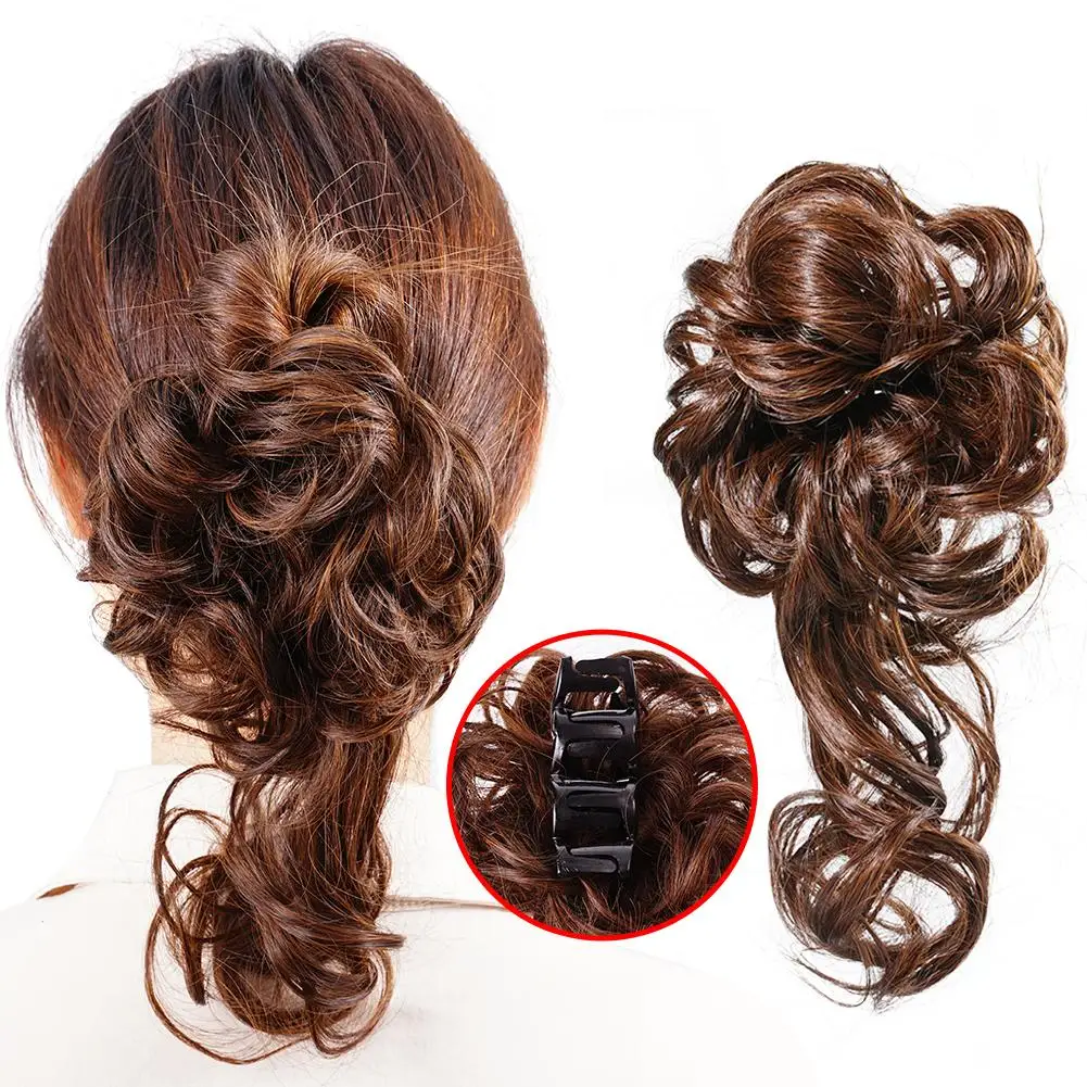 Syntetyczny klips do włosów Niechlujne kręcone włosy Peruki dla kobiet Kok z włosów Chignon Przedłużanie peruki Claw Clip In Hairpiece dla kobiet