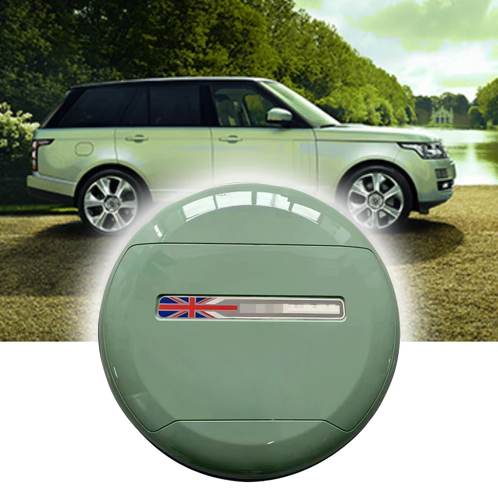 

Spare Tire Coverfits for LRDefender110901302020-20242025ABS SpareTyreWheel Cover Protector(Grasmere Green + Flag style)