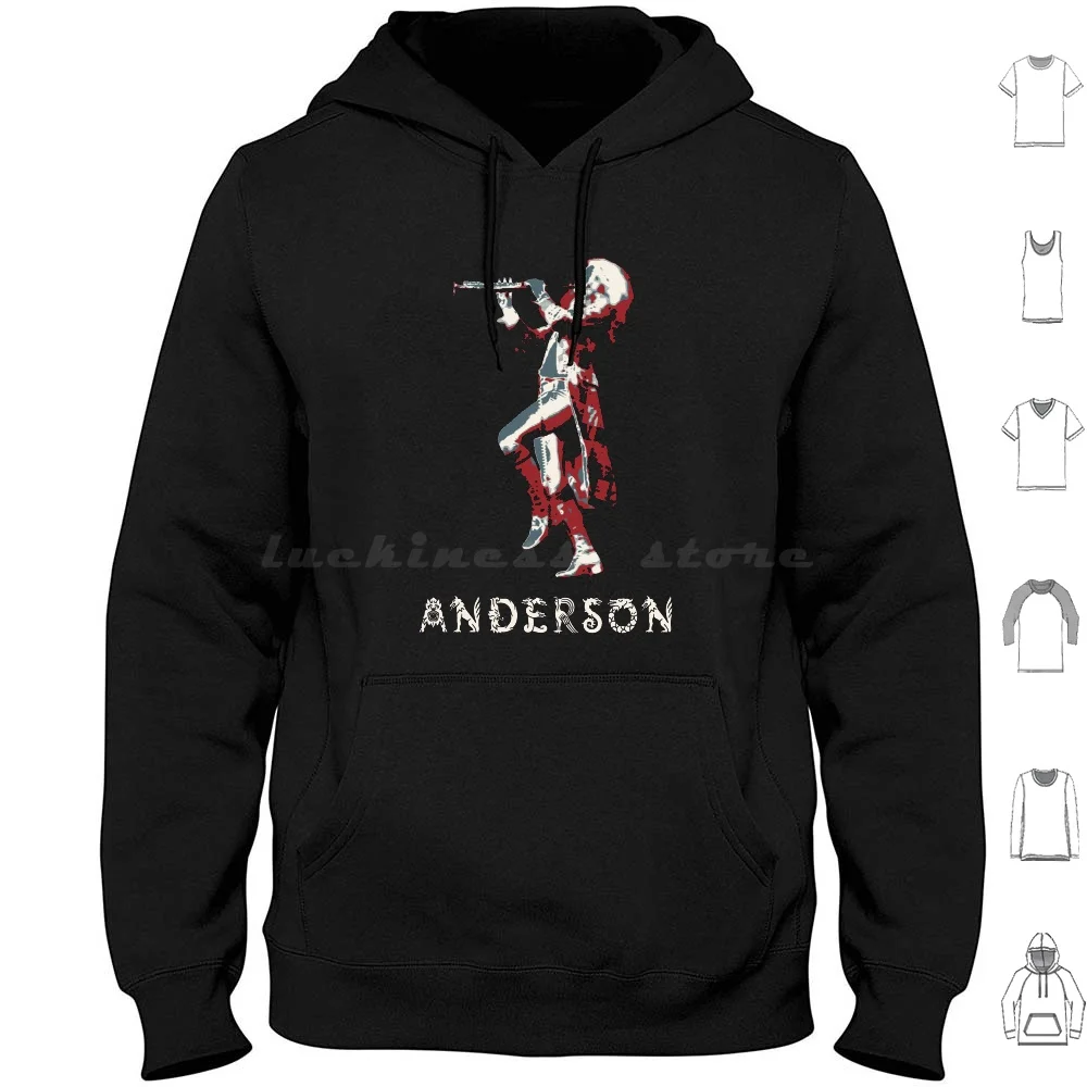 Sudaderas con capucha de manga larga de Anderson, Jethro Tull, música, flauta, Ian Anderson, Tull, banda de los años 70, clásico Aqualung Anderson