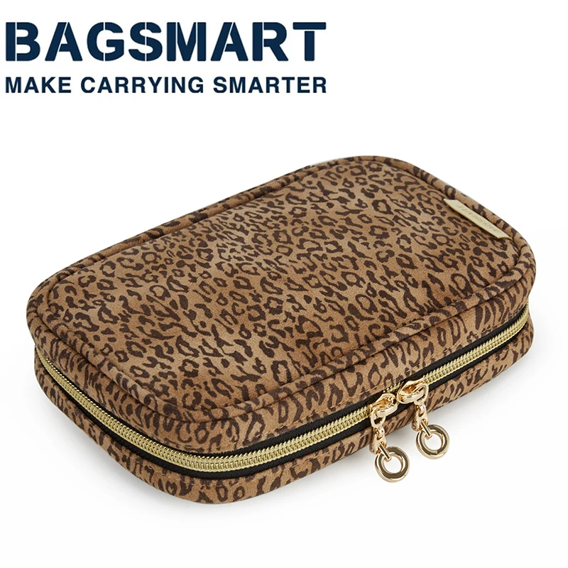 BAGSMART Travel Jewelry Organizer Case Small Home Jewelry Roll Portable Journey Rings Necklaces Earrings Bracelets for Women