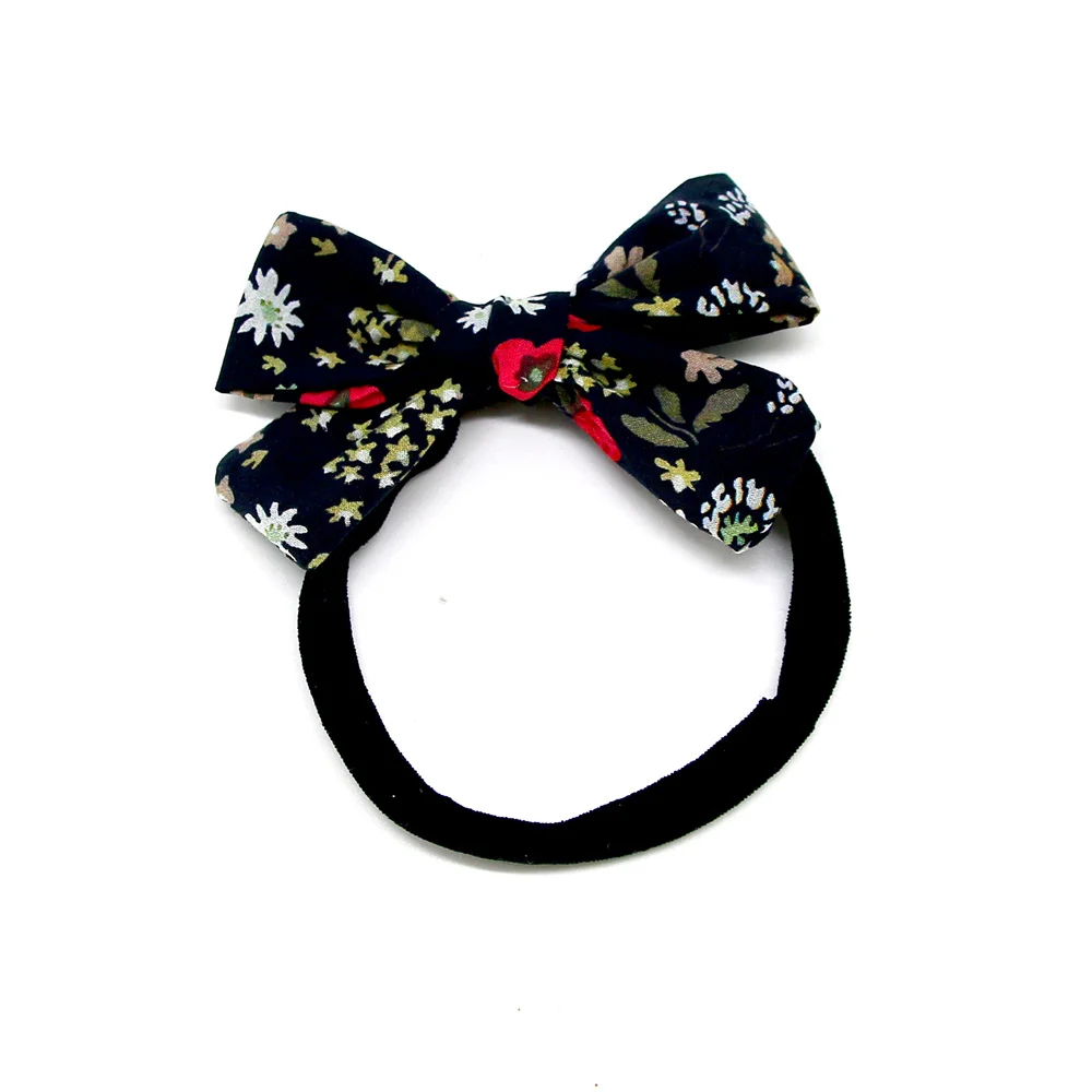 Fashion Cotton  Floral Girls Headband Fashion Hairband Colorful Elegant  Hairbow  Hair Accessories Elegant Headband bow clip