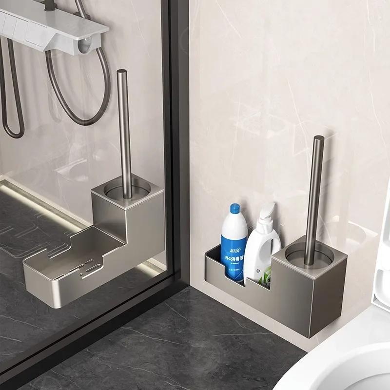 Toilet brush shelf household toilet free punching cleaning without dead end toilet brush artifact