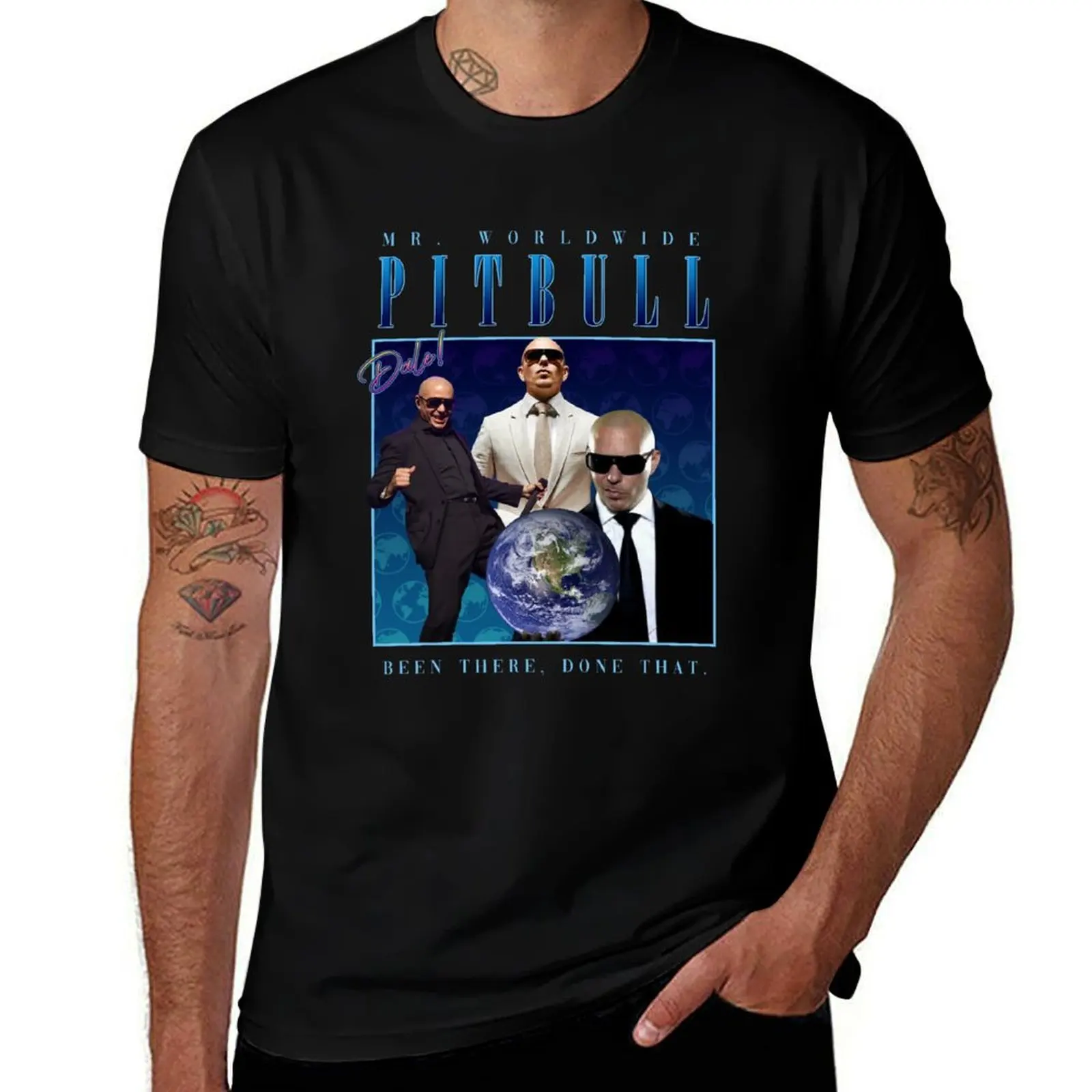 

pitbull homage shirt (parody) T-Shirt t shirts for man cotton funny man tshirt