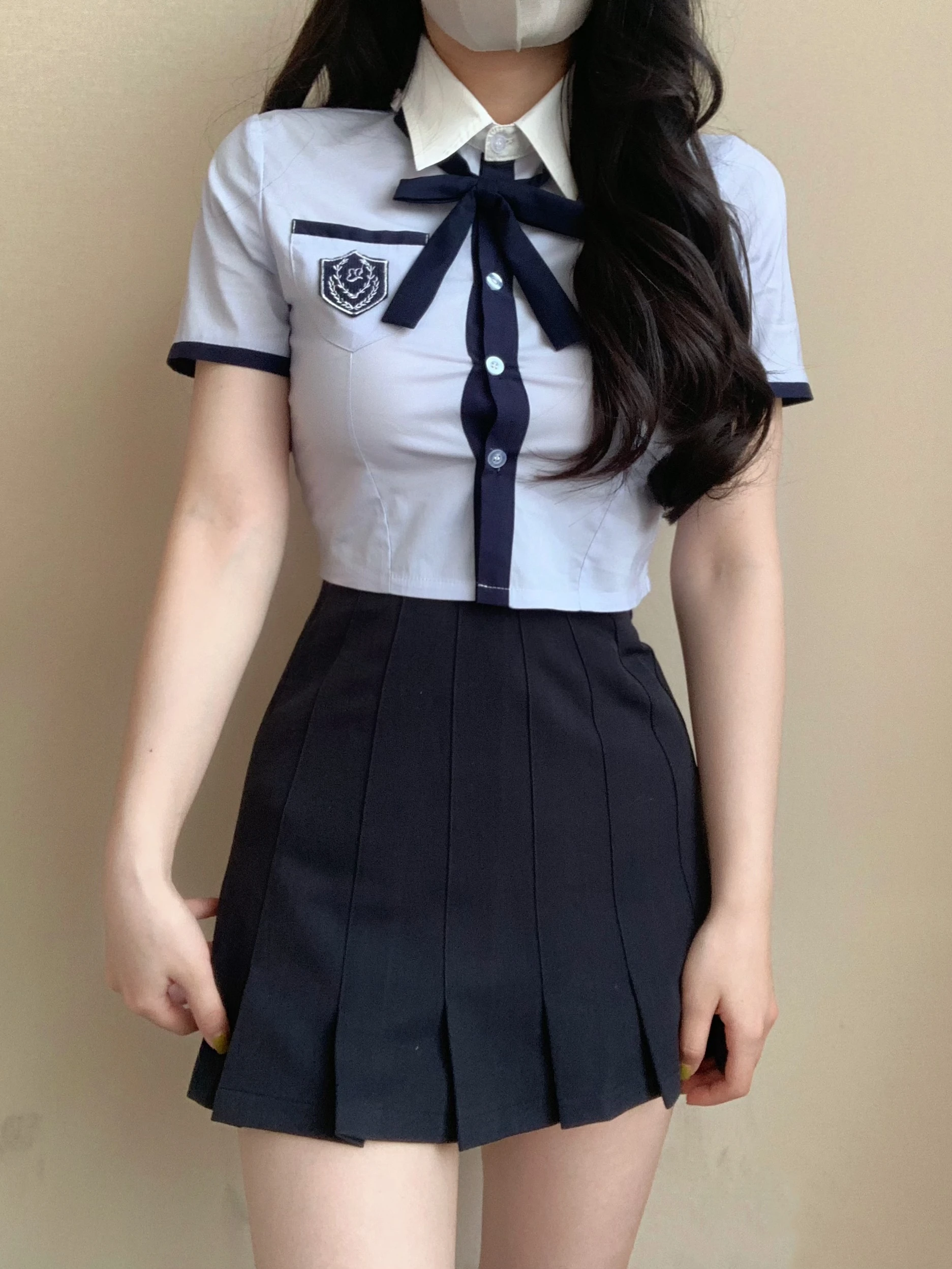 한국 슬레 JK 옷 세트 스위트 스쿨 옷 스커트 슬림 핏 스커트 섹시 걸 스쿨 옷 세트
